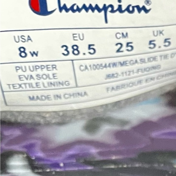 Champion Tie-Dye Blue and Purple Slides - Picture 12 of 13